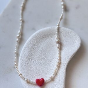 Seramik Kalpli İnci Kolye