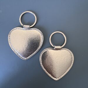 Kalp Deri Anahtarlık Altın 2 Adet