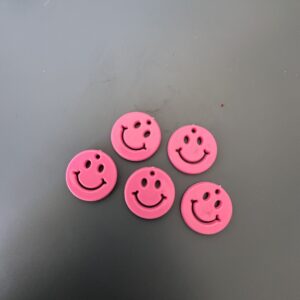 Pembe Gülenyüzlü Charm 5 Adet