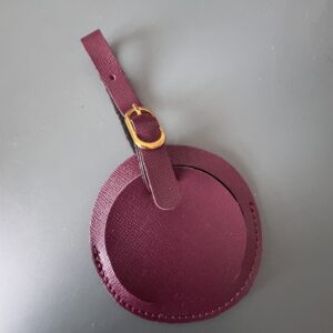 Deri Bavul Etiketi Bordo